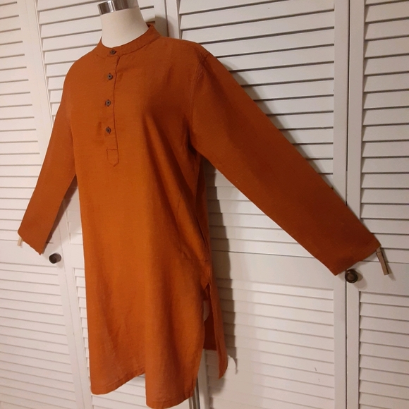 Melange 100% Cotton Tunic Dress with Designer Oversized 14" × 6½" Pockets - Picture 10 of 16
